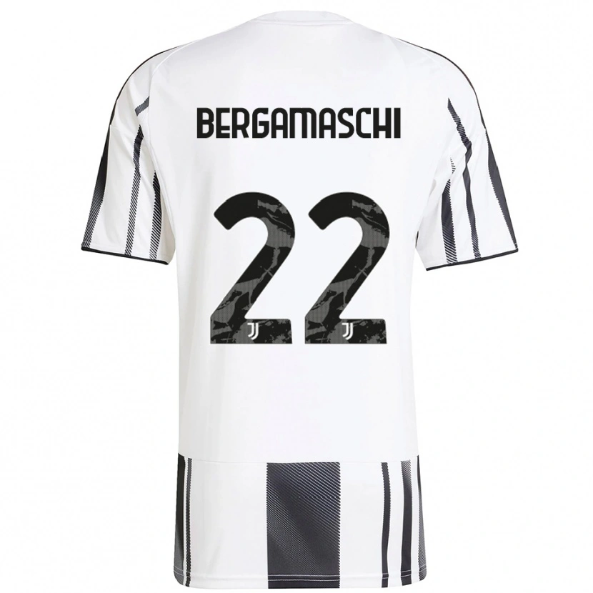 Danxen Bambino Maglia Valentina Bergamaschi #22 Bianco Nero Kit Gara Home 2025/26 Maglietta