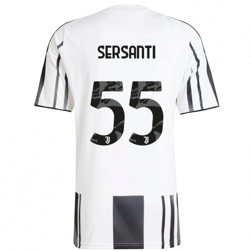 Danxen Bambino Maglia Alessandro Sersanti #55 Bianco Nero Kit Gara Home 2025/26 Maglietta