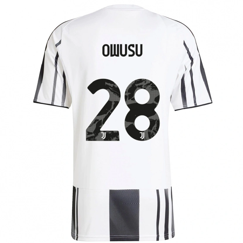 Danxen Bambino Maglia Augusto Owusu #28 Bianco Nero Kit Gara Home 2025/26 Maglietta