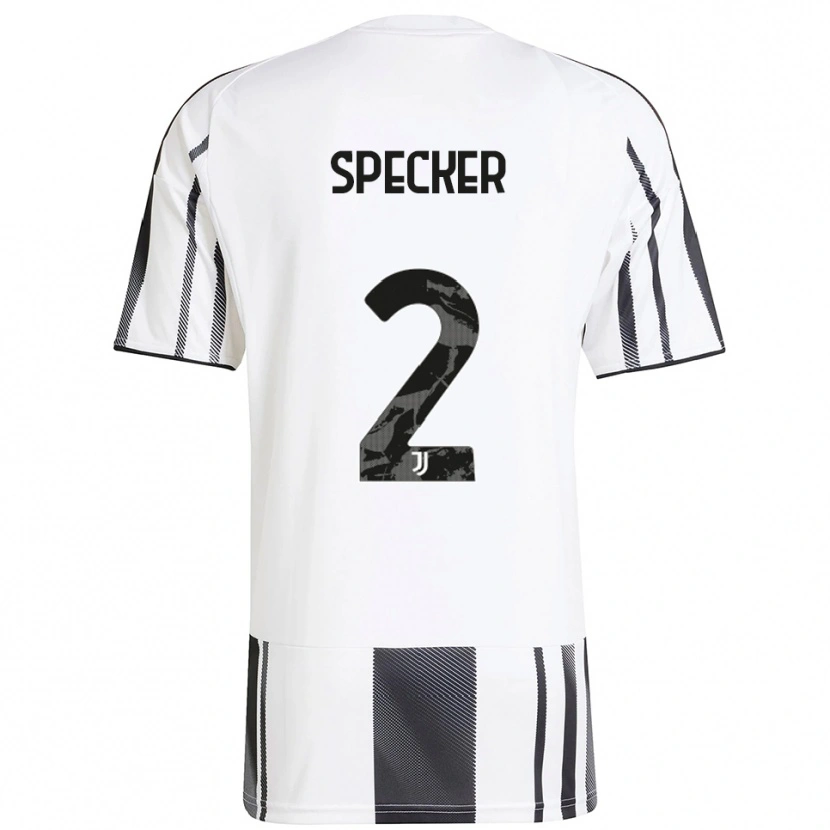 Danxen Bambino Maglia Stefano Specker #2 Bianco Nero Kit Gara Home 2025/26 Maglietta