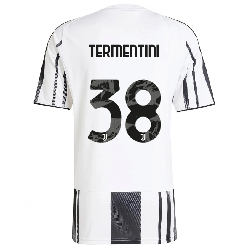 Danxen Bambino Maglia Giorgia Termentini #38 Bianco Nero Kit Gara Home 2025/26 Maglietta