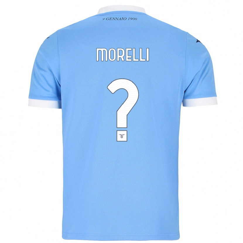 Danxen Bambino Maglia Manuel Morelli #0 Azzurro Bianco Kit Gara Home 2025/26 Maglietta