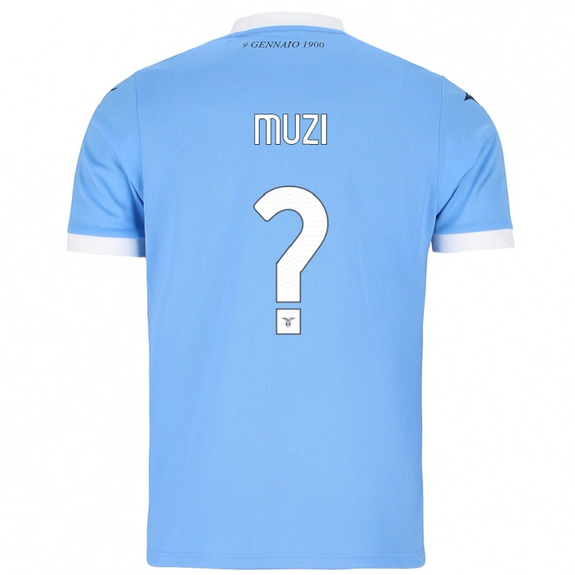 Danxen Bambino Maglia Pietro Muzi #0 Azzurro Bianco Kit Gara Home 2025/26 Maglietta