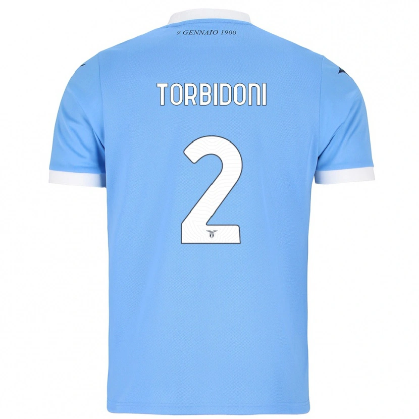Danxen Bambino Maglia Marco Torbidoni #2 Azzurro Bianco Kit Gara Home 2025/26 Maglietta
