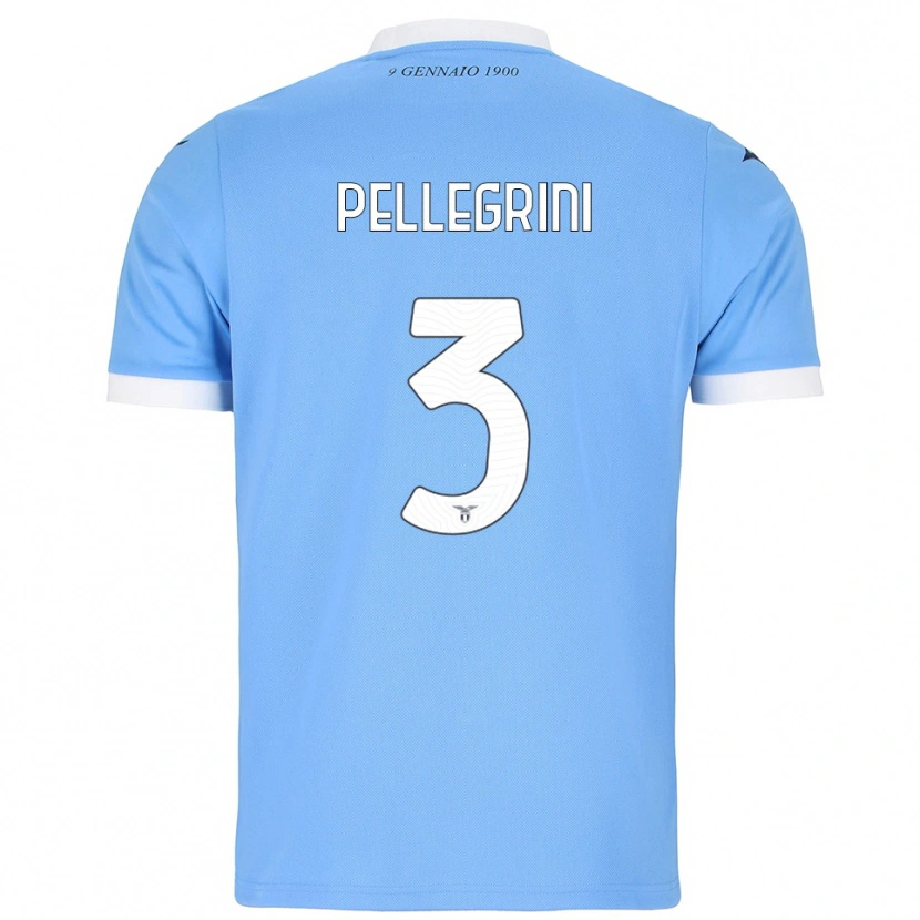 Danxen Bambino Maglia Luca Pellegrini #3 Azzurro Bianco Kit Gara Home 2025/26 Maglietta