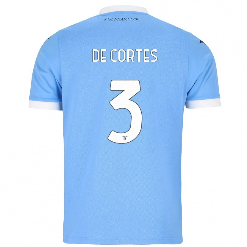 Danxen Bambino Maglia Alessandro De Cortes #3 Azzurro Bianco Kit Gara Home 2025/26 Maglietta