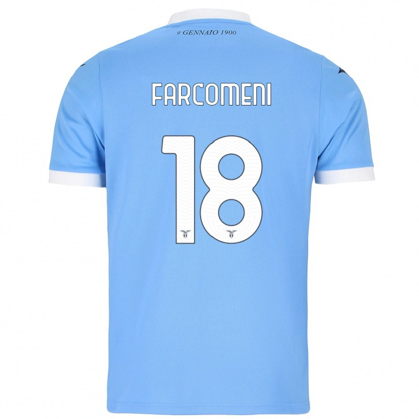 Danxen Bambino Maglia Valerio Farcomeni #18 Azzurro Bianco Kit Gara Home 2025/26 Maglietta