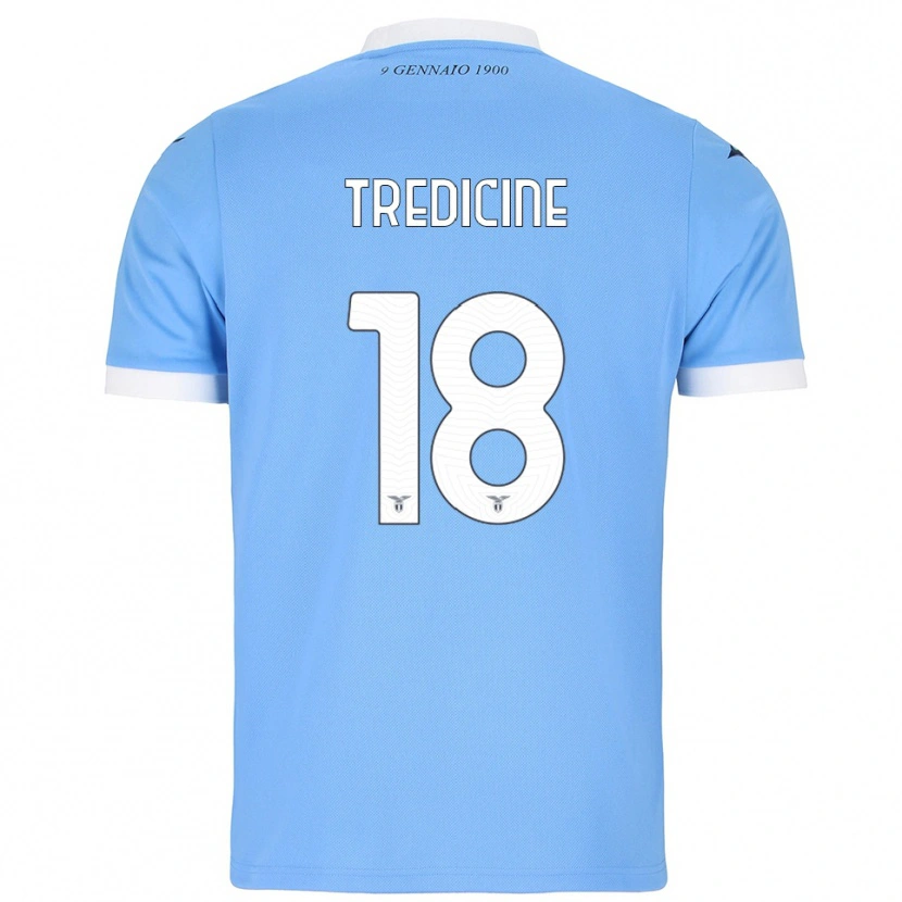 Danxen Bambino Maglia Manuel Tredicine #18 Azzurro Bianco Kit Gara Home 2025/26 Maglietta