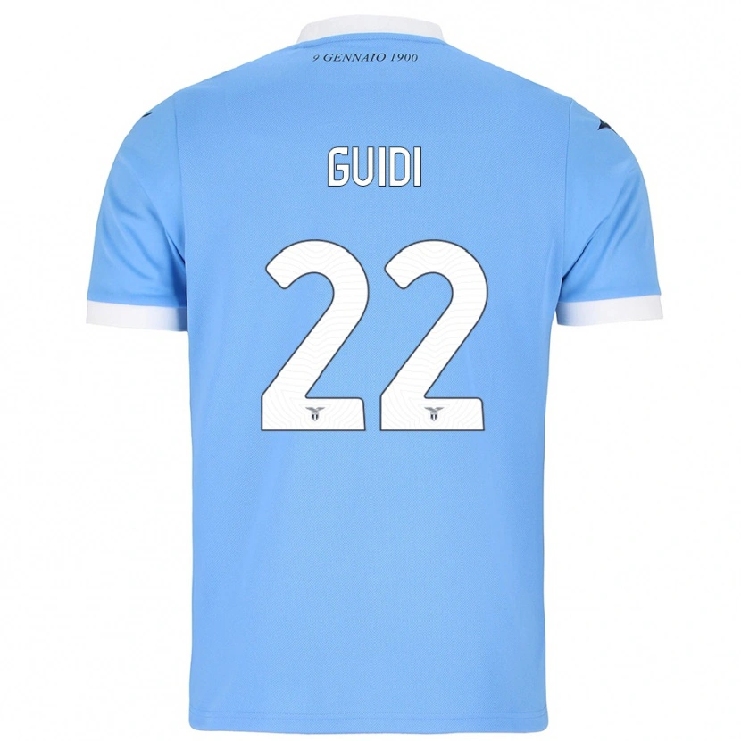 Danxen Bambino Maglia Emma Guidi #22 Azzurro Bianco Kit Gara Home 2025/26 Maglietta