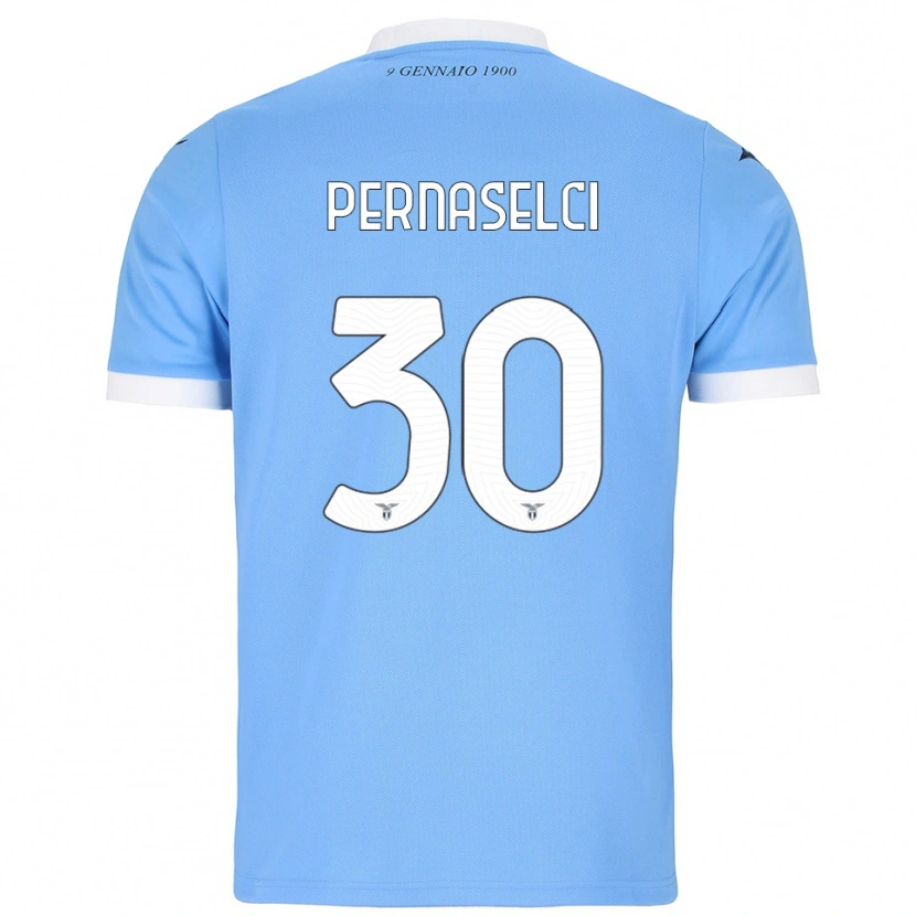 Danxen Bambino Maglia Leonardo Pernaselci #30 Azzurro Bianco Kit Gara Home 2025/26 Maglietta