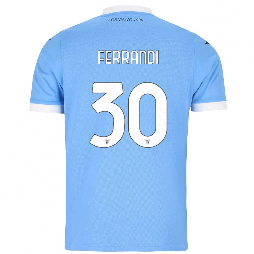 Danxen Bambino Maglia Giulia Ferrandi #30 Azzurro Bianco Kit Gara Home 2025/26 Maglietta