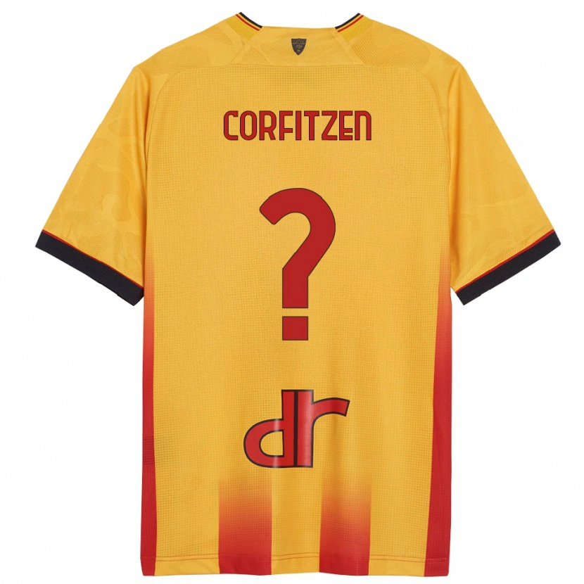 Danxen Bambino Maglia Jeppe Corfitzen #0 Giallo Arancione Kit Gara Home 2025/26 Maglietta