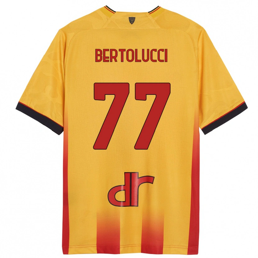 Danxen Bambino Maglia Sandro Bertolucci #77 Giallo Arancione Kit Gara Home 2025/26 Maglietta