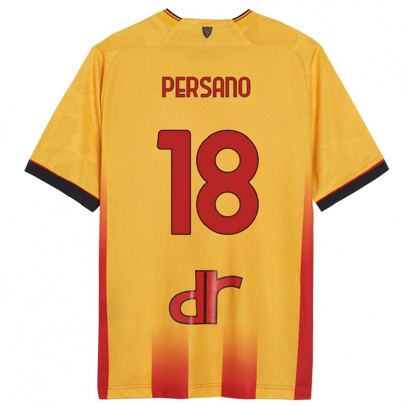 Danxen Bambino Maglia Emanuele Persano #18 Giallo Arancione Kit Gara Home 2025/26 Maglietta