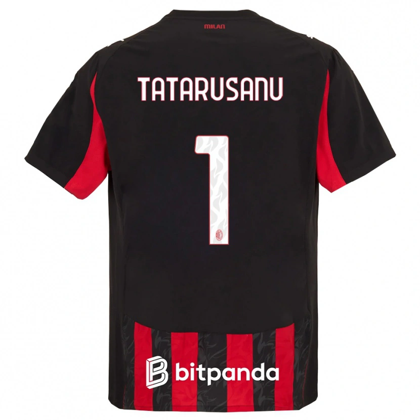 Danxen Bambino Maglia Ciprian Tatarusanu #1 Rosso Nero Kit Gara Home 2025/26 Maglietta