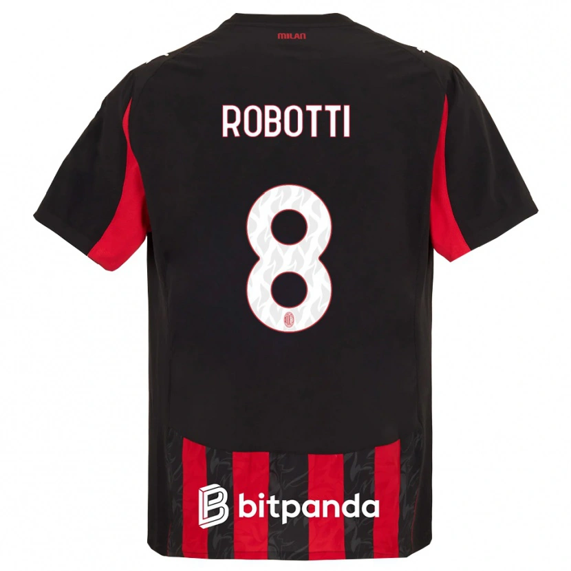 Danxen Bambino Maglia Giovanni Robotti #8 Rosso Nero Kit Gara Home 2025/26 Maglietta