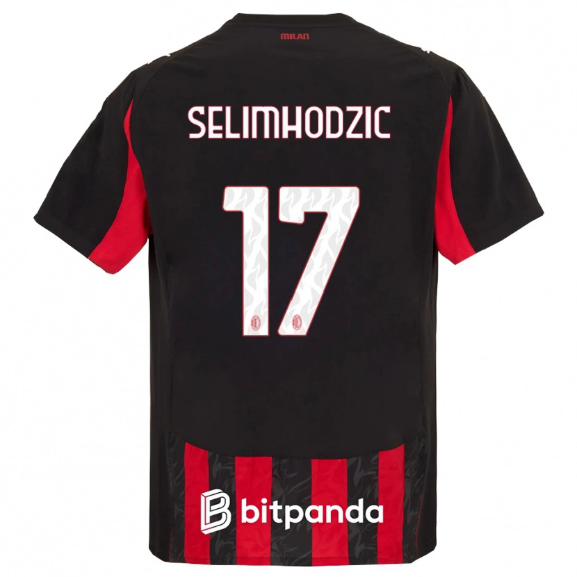 Danxen Bambino Maglia Noa Selimhodzic #17 Rosso Nero Kit Gara Home 2025/26 Maglietta