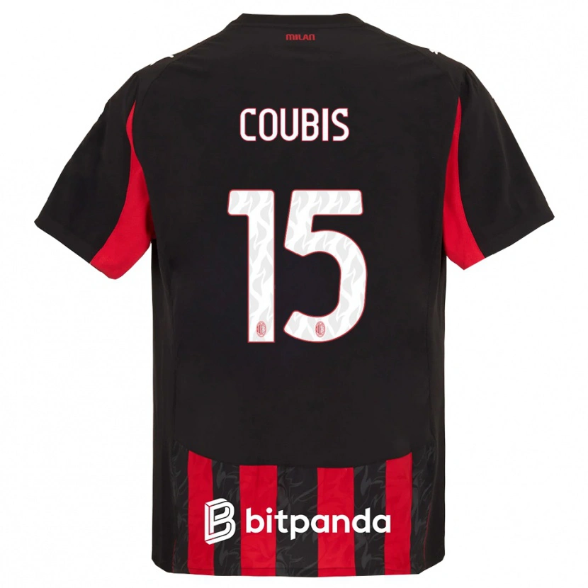 Danxen Bambino Maglia Andrei Coubiș #15 Rosso Nero Kit Gara Home 2025/26 Maglietta