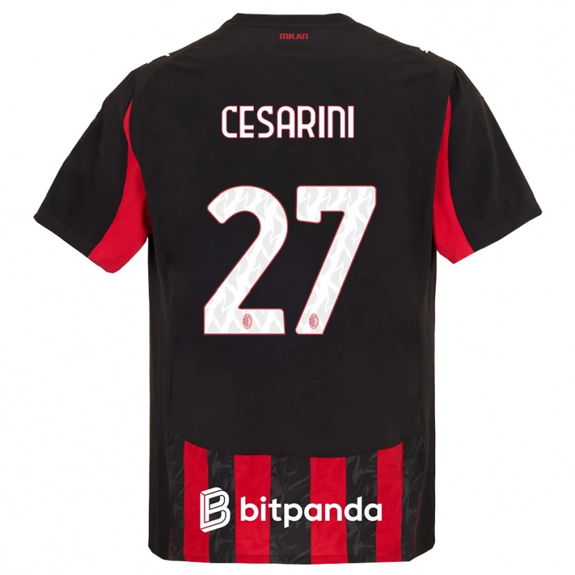 Danxen Bambino Maglia Erin Maria Patrizia Cesarini #27 Rosso Nero Kit Gara Home 2025/26 Maglietta