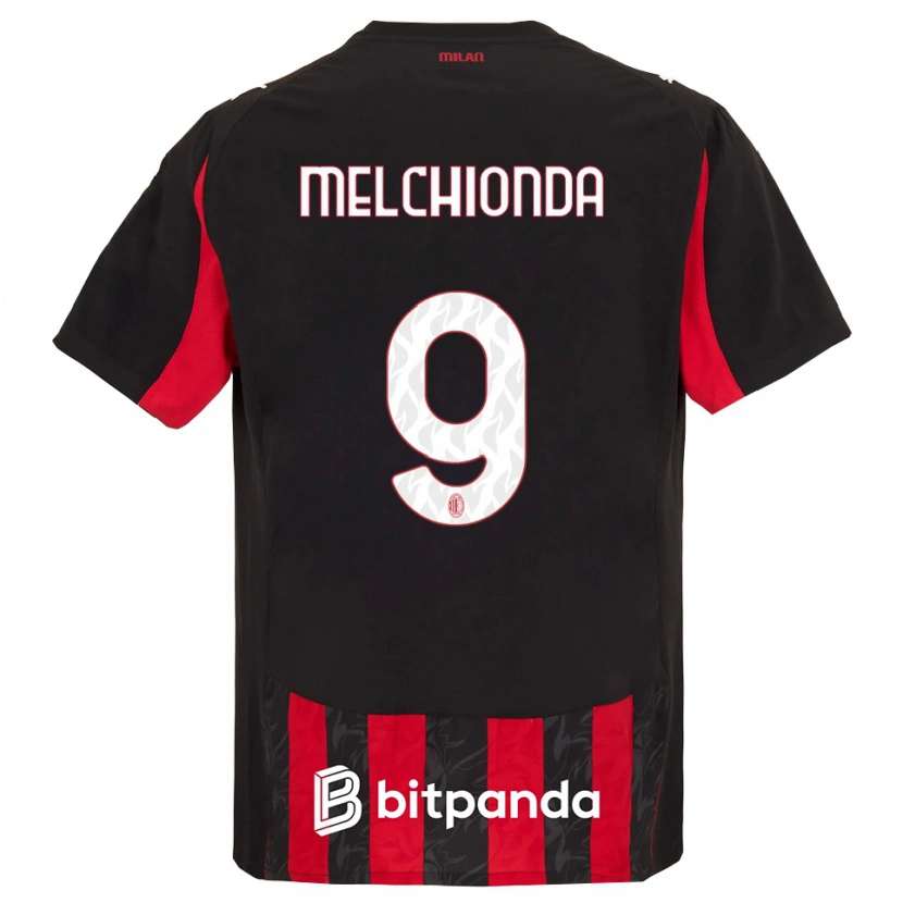 Danxen Bambino Maglia Marco Melchionda #9 Rosso Nero Kit Gara Home 2025/26 Maglietta