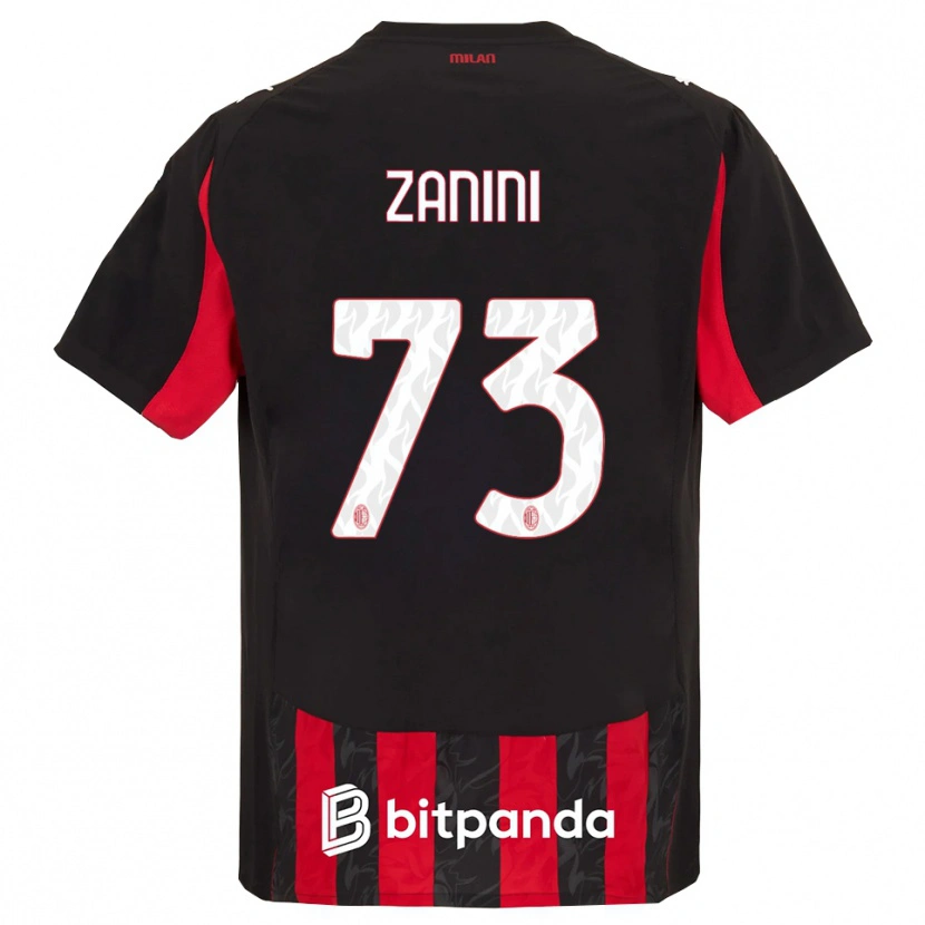 Danxen Bambino Maglia Paola Zanini #73 Rosso Nero Kit Gara Home 2025/26 Maglietta