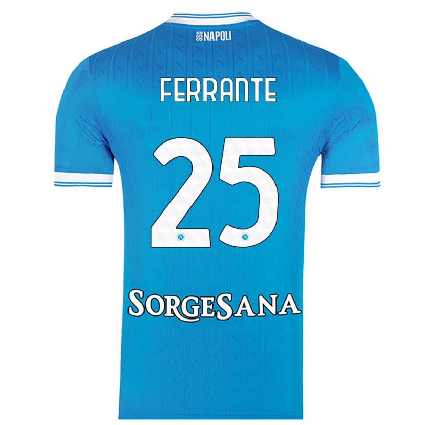 Danxen Bambino Maglia Mathias Ferrante #25 Azzurro Bianco Kit Gara Home 2025/26 Maglietta