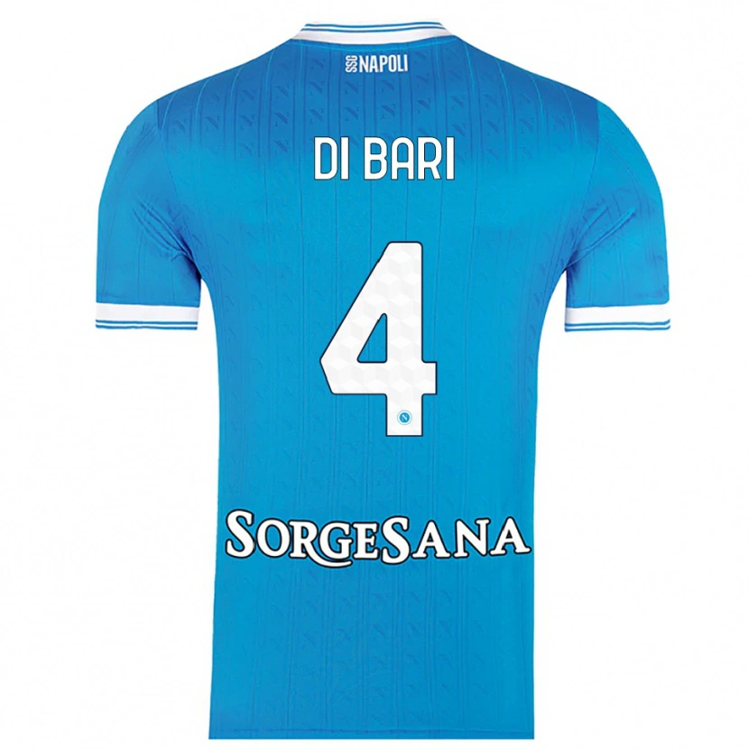Danxen Bambino Maglia Martina Di Bari #4 Azzurro Bianco Kit Gara Home 2025/26 Maglietta