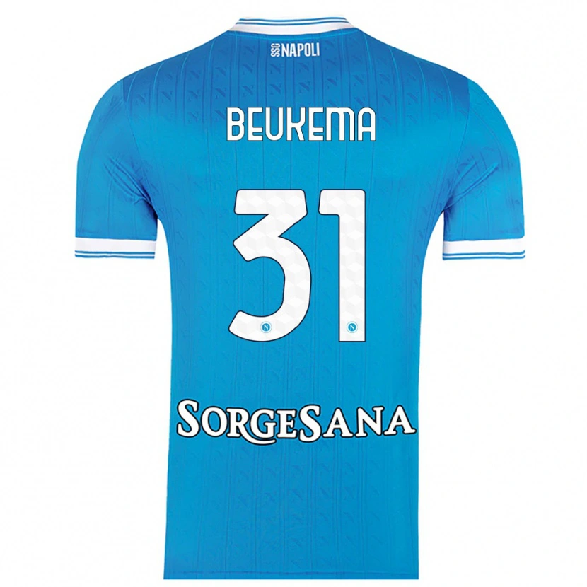 Danxen Bambino Maglia Sam Beukema #31 Azzurro Bianco Kit Gara Home 2025/26 Maglietta