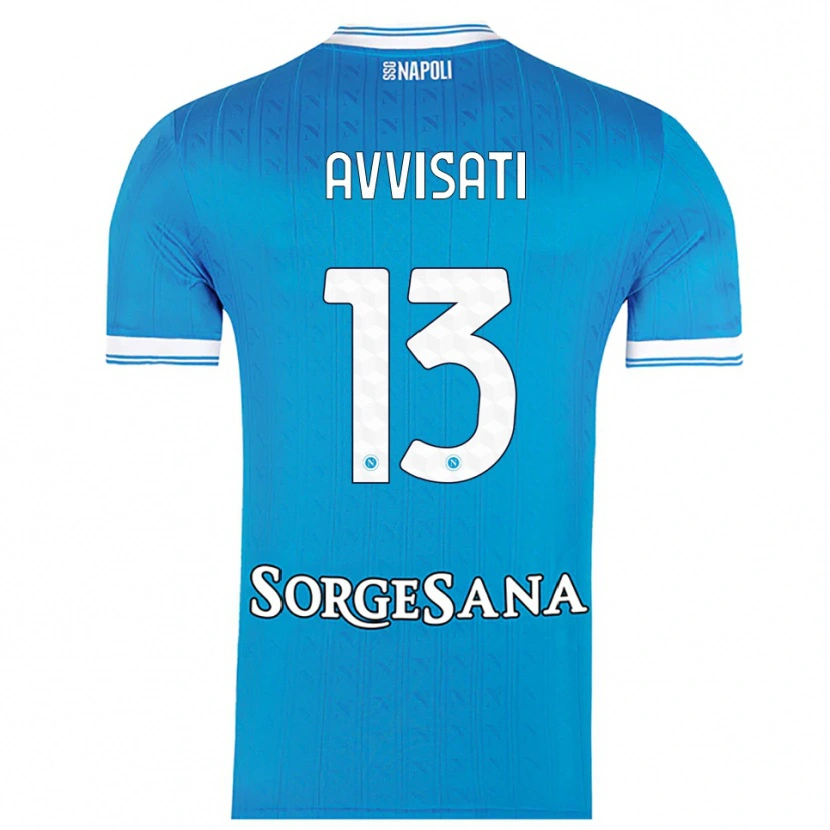 Danxen Bambino Maglia Domenico Avvisati #13 Azzurro Bianco Kit Gara Home 2025/26 Maglietta