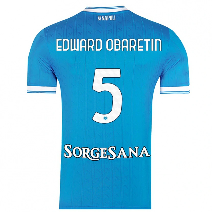 Danxen Bambino Maglia Nosa Edward Obaretin #5 Azzurro Bianco Kit Gara Home 2025/26 Maglietta