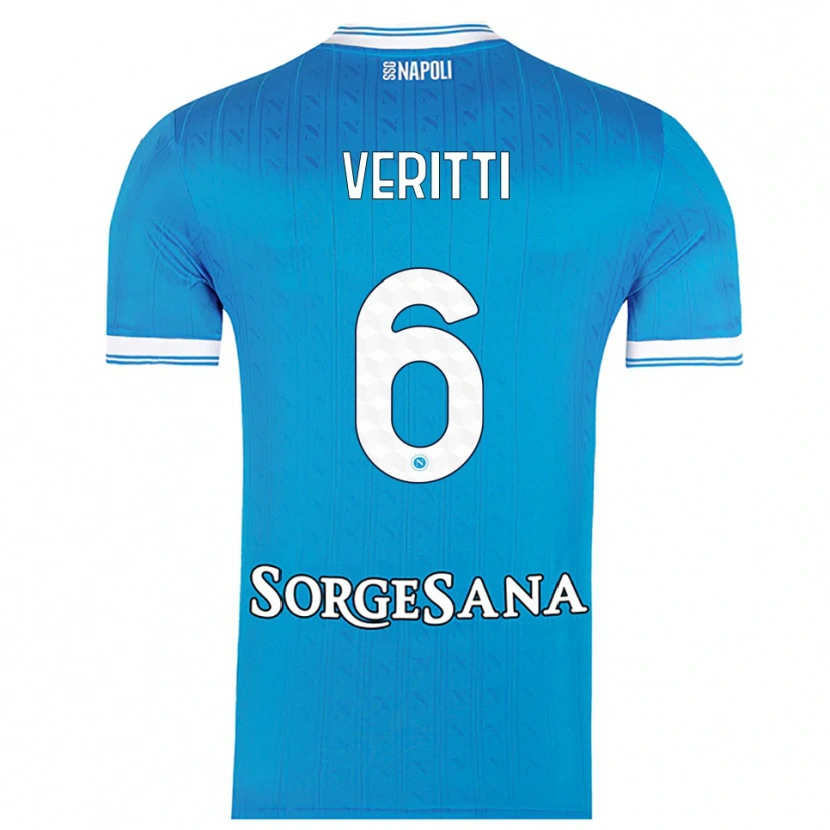 Danxen Bambino Maglia Federica Veritti #6 Azzurro Bianco Kit Gara Home 2025/26 Maglietta