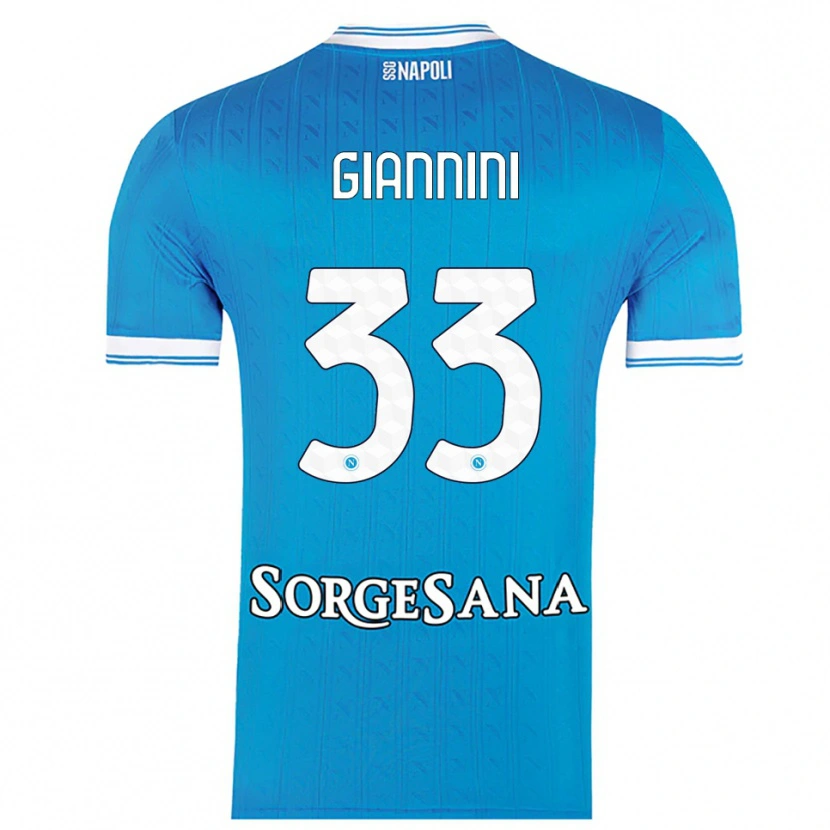 Danxen Bambino Maglia Enrico Giannini #33 Azzurro Bianco Kit Gara Home 2025/26 Maglietta