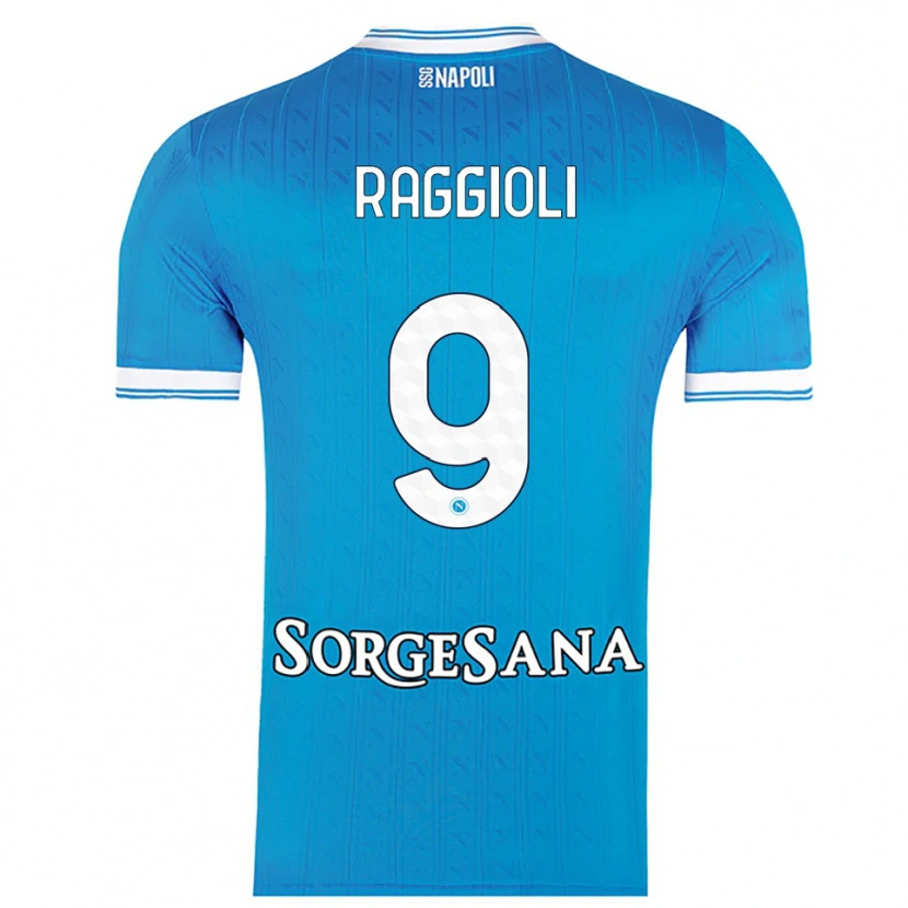 Danxen Bambino Maglia Christian Raggioli #9 Azzurro Bianco Kit Gara Home 2025/26 Maglietta