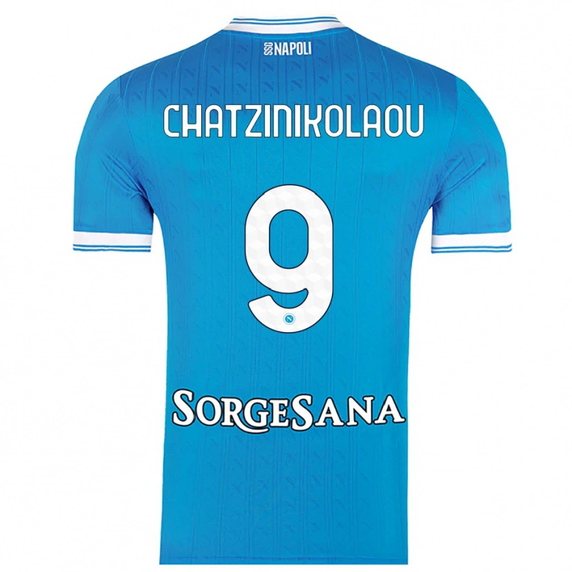 Danxen Bambino Maglia Despoina Chatzinikolaou #9 Azzurro Bianco Kit Gara Home 2025/26 Maglietta