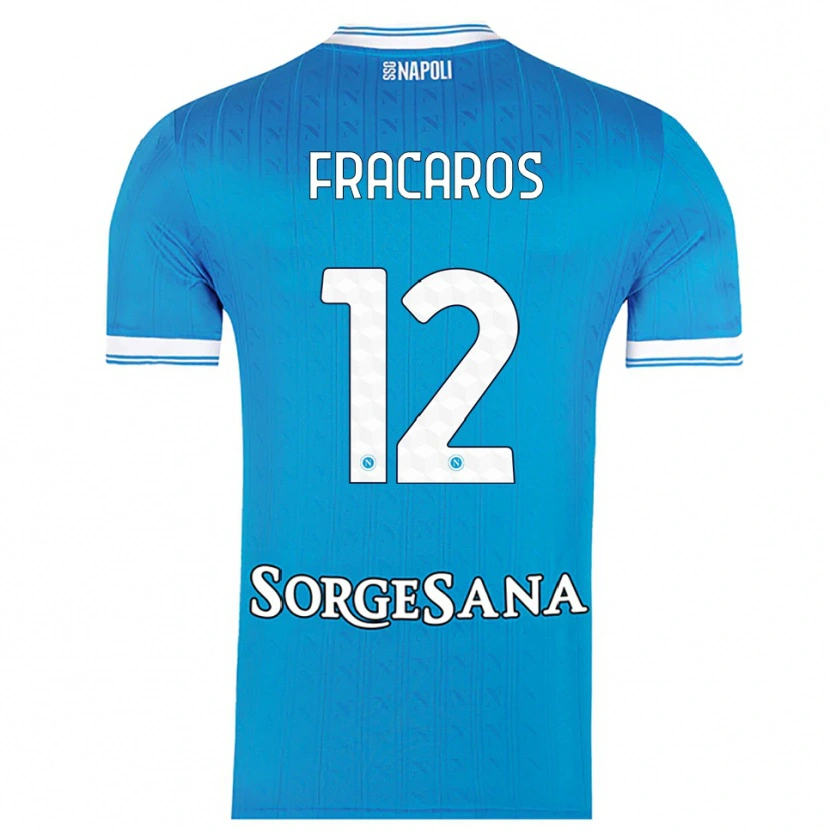 Danxen Bambino Maglia Caterina Fracaros #12 Azzurro Bianco Kit Gara Home 2025/26 Maglietta