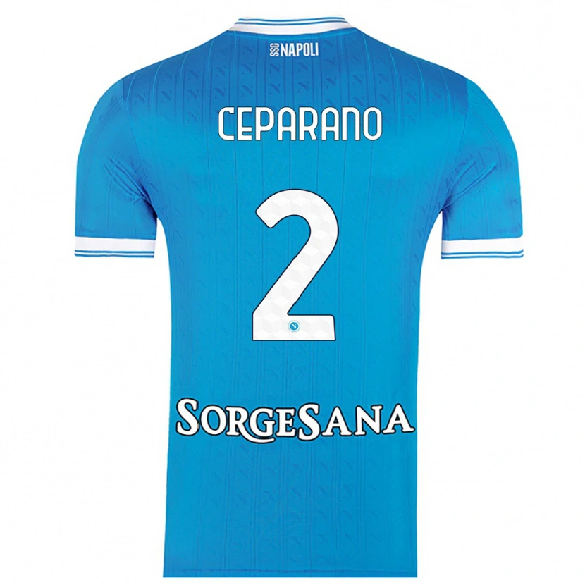 Danxen Bambino Maglia Mario Ceparano #2 Azzurro Bianco Kit Gara Home 2025/26 Maglietta