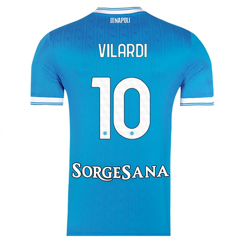 Danxen Bambino Maglia Mario Vilardi #10 Azzurro Bianco Kit Gara Home 2025/26 Maglietta