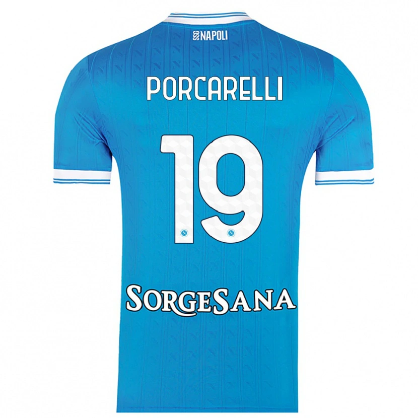 Danxen Bambino Maglia Maddelena Porcarelli #19 Azzurro Bianco Kit Gara Home 2025/26 Maglietta