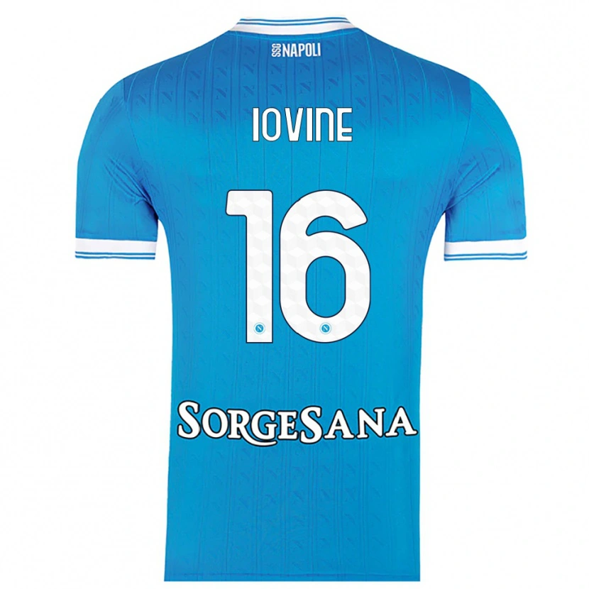 Danxen Bambino Maglia Andrea Iovine #16 Azzurro Bianco Kit Gara Home 2025/26 Maglietta