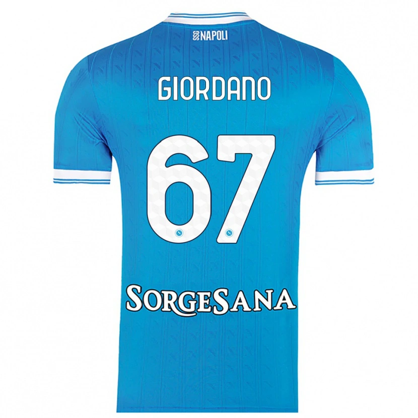 Danxen Bambino Maglia Michela Giordano #67 Azzurro Bianco Kit Gara Home 2025/26 Maglietta