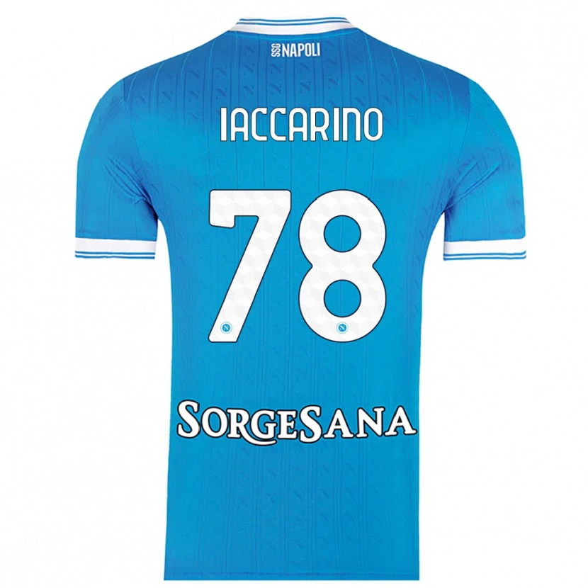 Danxen Bambino Maglia Gennaro Iaccarino #78 Azzurro Bianco Kit Gara Home 2025/26 Maglietta