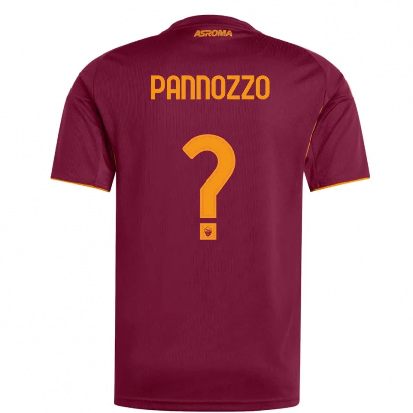 Danxen Bambino Maglia Nicolò Pannozzo #0 Bordeaux Arancione Kit Gara Home 2025/26 Maglietta