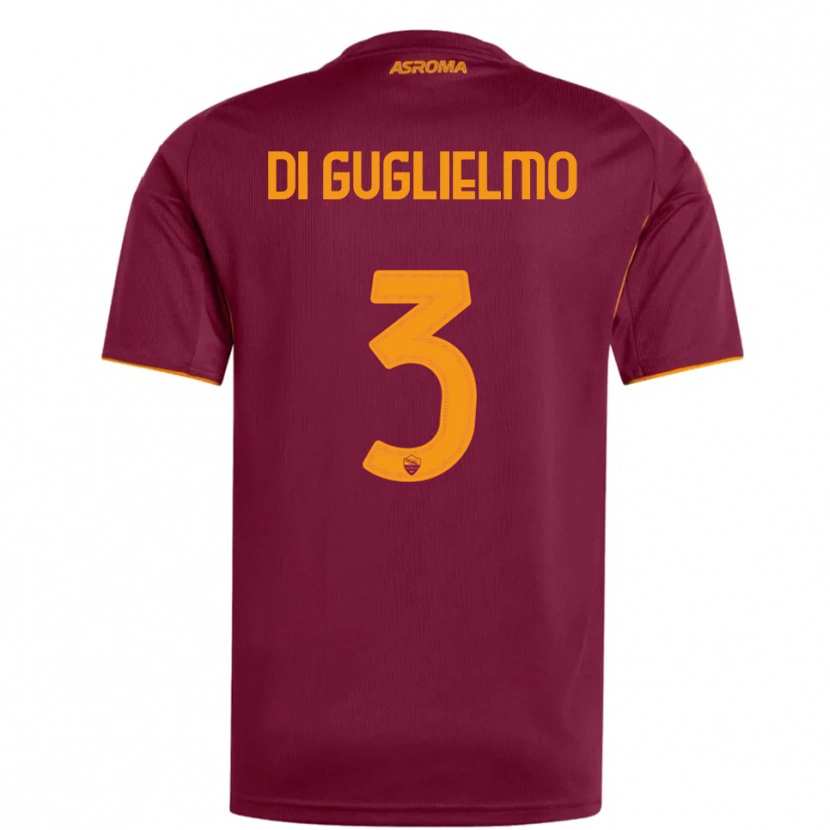 Danxen Bambino Maglia Lucia Di Guglielmo #3 Bordeaux Arancione Kit Gara Home 2025/26 Maglietta