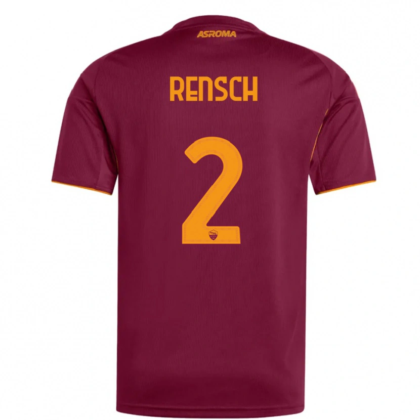 Danxen Bambino Maglia Devyne Rensch #2 Bordeaux Arancione Kit Gara Home 2025/26 Maglietta