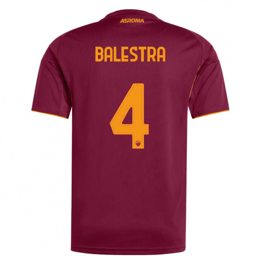 Danxen Bambino Maglia Christian Balestra #4 Bordeaux Arancione Kit Gara Home 2025/26 Maglietta