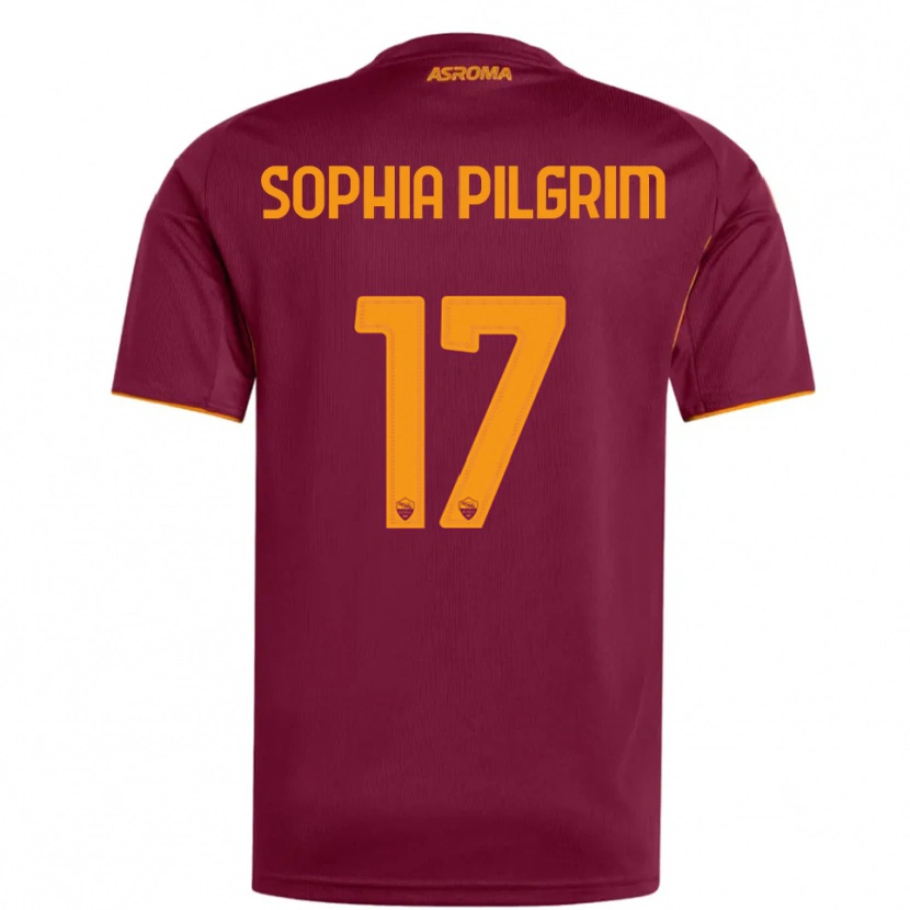 Danxen Bambino Maglia Alayah Sophia Pilgrim #17 Bordeaux Arancione Kit Gara Home 2025/26 Maglietta