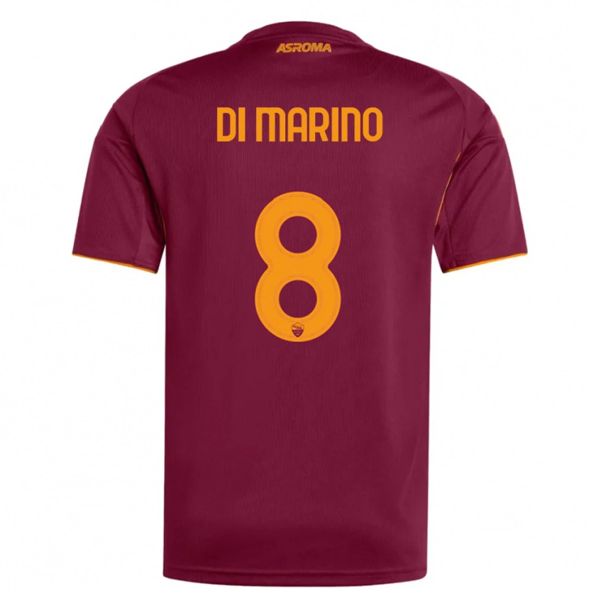 Danxen Bambino Maglia Baldo Di Marino #8 Bordeaux Arancione Kit Gara Home 2025/26 Maglietta
