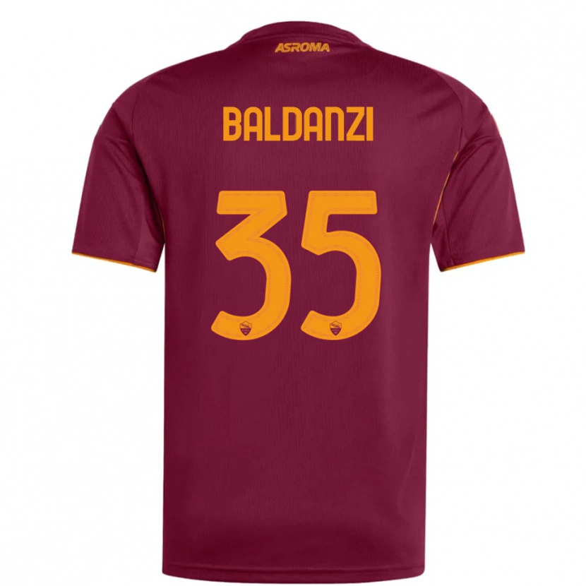Danxen Bambino Maglia Tommaso Baldanzi #35 Bordeaux Arancione Kit Gara Home 2025/26 Maglietta