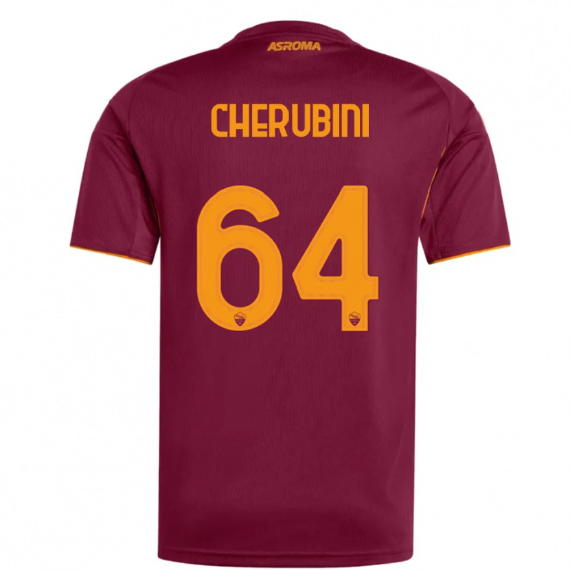 Danxen Bambino Maglia Luigi Cherubini #64 Bordeaux Arancione Kit Gara Home 2025/26 Maglietta
