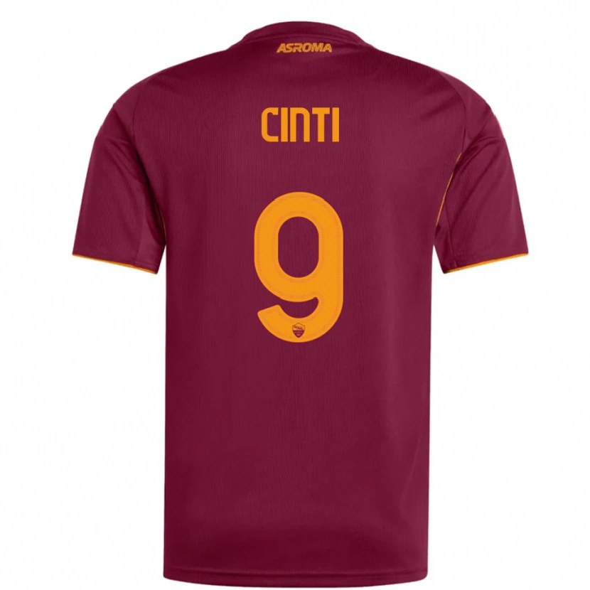 Danxen Bambino Maglia Valerio Cinti #9 Bordeaux Arancione Kit Gara Home 2025/26 Maglietta
